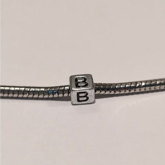 Silver B Spacer Charm for‎ Pandora Style Bracelet - Picture 4 of 5